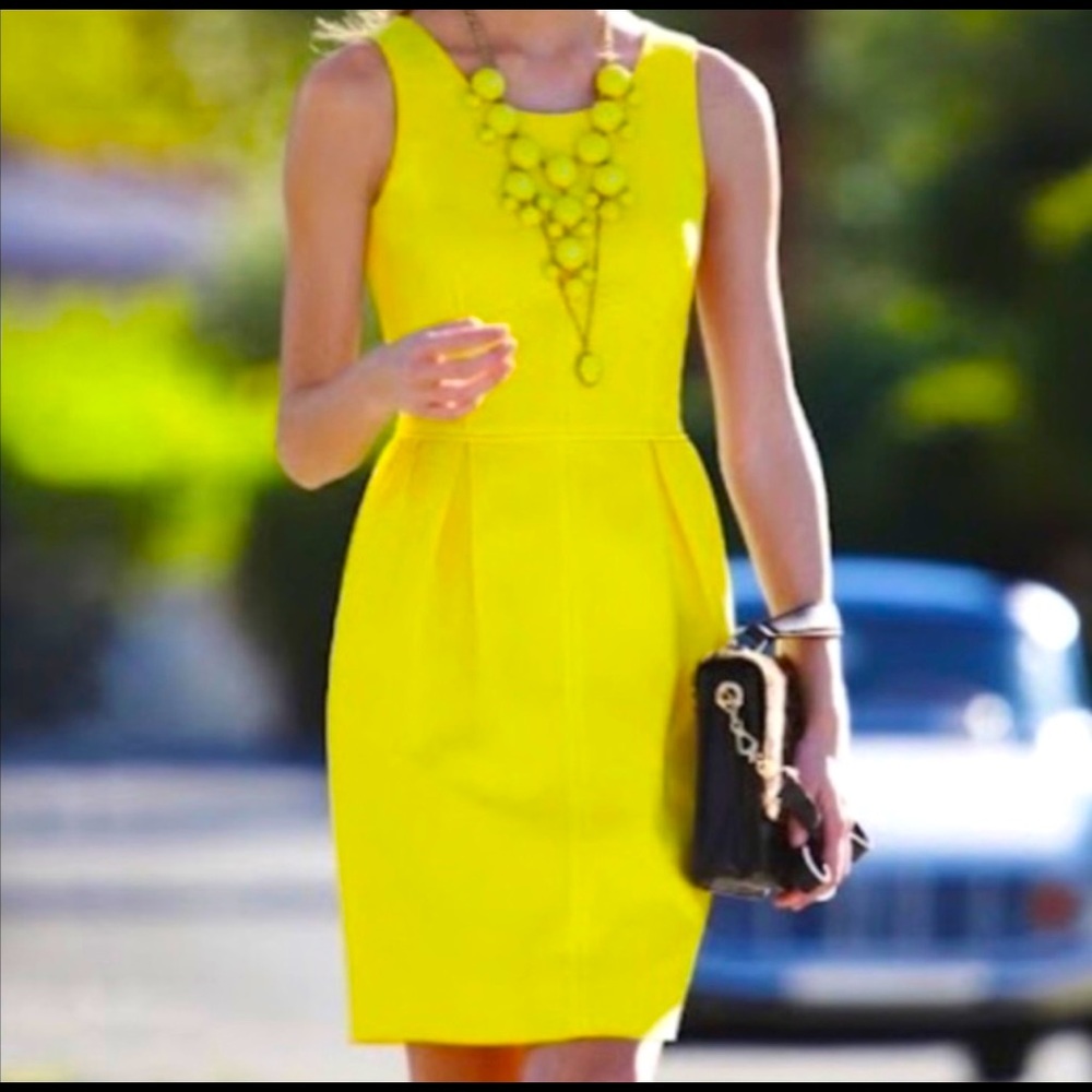 JCrew Yellow Structured Sundress - Size 4